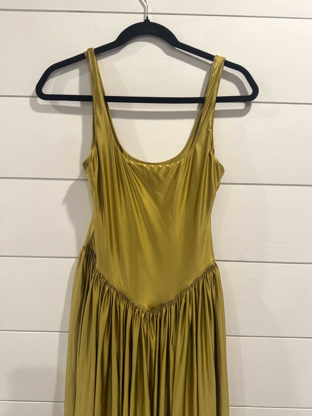 Delfi Collective Olive green Oriana satin basque waist maxi dress - Picture 6 of 10